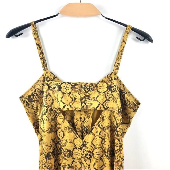 ** Current Air Yellow Snakeprint Wide Leg Jumpsuit M - Picture 7 of 12